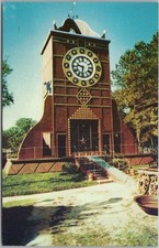 c1960s WOODVILLE, Texas Postcard "WORLD'S LARGEST MANTLE CLOCK" Seth Thomas Co.