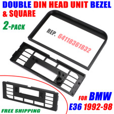 For 1992-98 BMW E36 Double Din Head Unit Bezel Square HVAC Faceplate Combo Plate