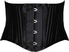 Gothic Steel Boned Corset Womens Underbust Corset Waist Trainer Corset "LARGE"