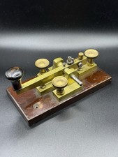 Vintage (possibly Antique) Brass And wooden Morse Code Device