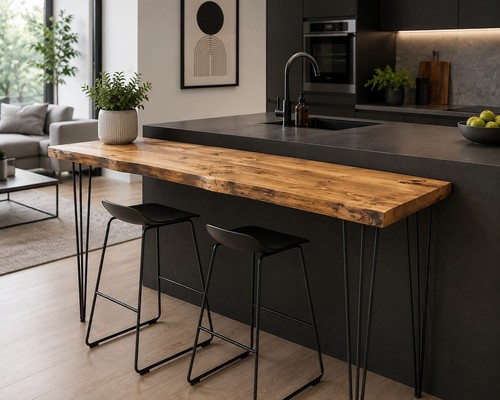 Rustic solid wood live - live, edge