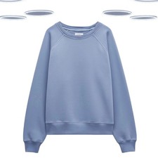 Ex Hush Women’s Sweatshirt Blue Long Sleeve Cotton Relaxed (Defect)