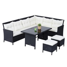 8 Seater Black Rattan Garden