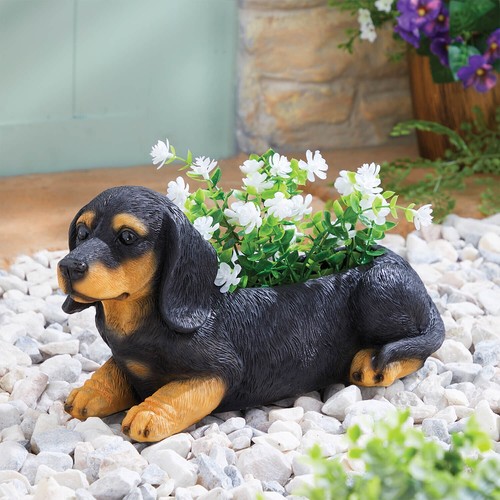 Dachshund planter garden patio - planter,