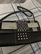 Charlotte Reid Ladies Black studded Leather look clutch Shoulder Bag