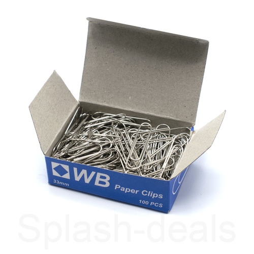100 paper clips - 100, 33mm