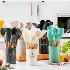 Cream 11pc Silicone Kitchen Ware Set - Cookware Utensils for Home and Kitchen