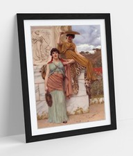 JOHN WILLIAM GODWARD, WAITING FOR THE PROCESSION-FRAMED ART POSTER PRINT 4 SIZES