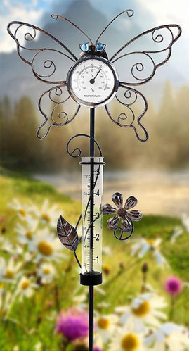 Butterfly thermometer rain - butterfly,