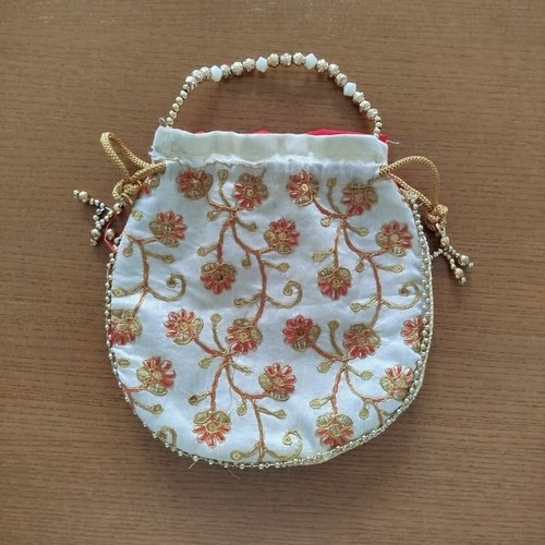 Indian embroidered potli bag - embroidered,