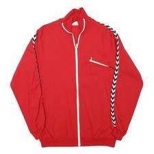 Mens Red Cotton Blend Zip