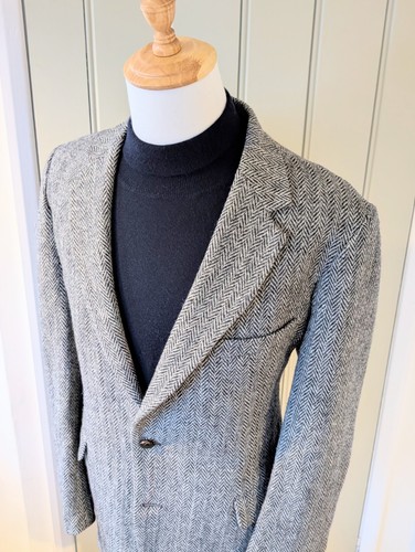 Harris tweed grey herringbone - tweed,