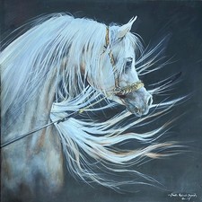 Original Painting "SHOWTIME" by JUDI KENT PYRAH Acrylic Horse Equestrian Art
