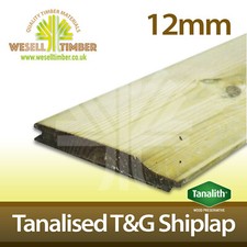 12mm T&G Tanalised Pressure Treated Shiplap Pack of 10 Various Sizes 3m - 4.8m