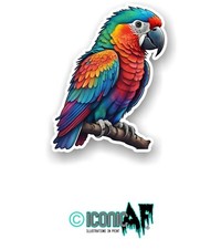 Vibrant Colourful Exotic Parrot Tropical Bird vinyl car bike sticker decal