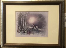 Vintage Andres Orpinas Print Signed, Matted & Framed *Children In The Meadow*