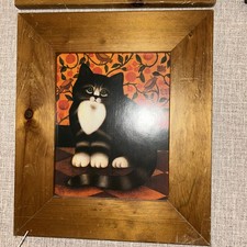 SET OF THREE VINTAGE CAT PAINTINGS