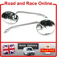 Yamaha RD250 & RD350 Mirrors Pair Chrome Round Head Fit Early Models 10mm Thread