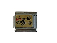 LOVE MY DOG CHARM CLASSIC GOLD