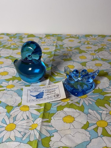 Lot glass blue bird - lot,