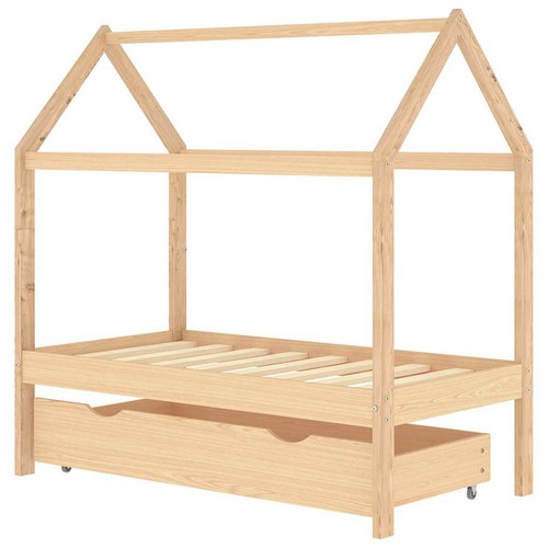 Solid pine wood kids bed - solid,