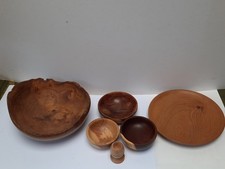 Bundle Of Hand Turned Wooden Bowls Different Woods Burr Lilac And More