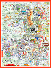 Comical Map Of Wales CYMRU
