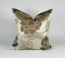 Gold And Brown Large Floral Scatter Cushion Cover 16”x16”