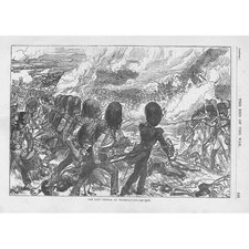BATTLE OF WATERLOO The Last Charge - Antique Print c1890