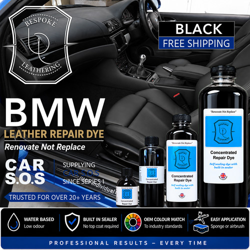 Bmw black leather seat - black, repair
