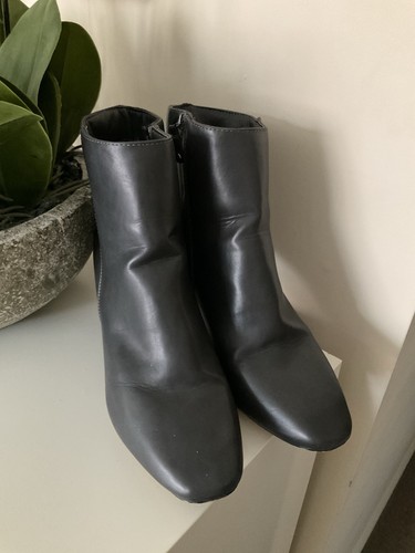 Faux leather grey ankle - leather,