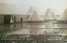 1907 Sherwood Rangers Imperial Yeomanry Flooded Camp Retford RP Postcard