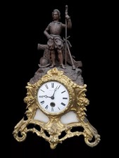 Antique Clock French Bronze Empire Silk Suspension Signed Leroy Mantel Clock