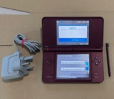Nintendo DSI XL Console Burgundy/Wine Red + Charger + Original Stylus- Working!