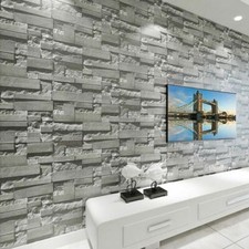3D Stone Effect Wallpaper for Living Room.Wall Decor Realistic Slate Brick Decor