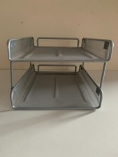 2 x Stackable Desktop Metal Wire File Trays