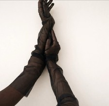 Black sheer mesh opera - black,