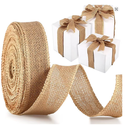 Natural burlap fabric - natural, roll