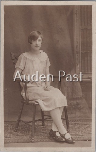 1920s rppc young woman bob - young,