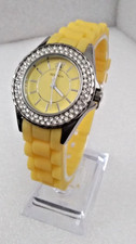 A Pretty Ladies Sekonda Partytime Bling Watch 4450AMT Yellow Silicone Strap Mint
