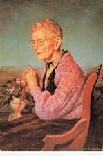 Grandma Moses 100th Birthday Portrait Postcard - Painted by Dean Fausett