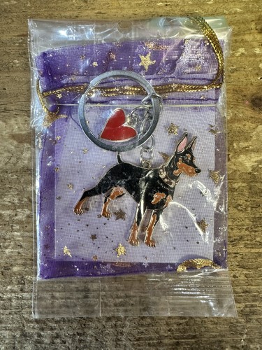 Doberman dog key chain new - key,
