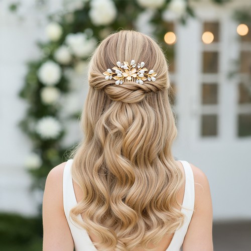 Rhinestone pearl bride hair - ‌rhinestone,