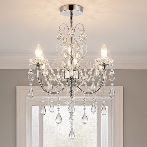 Chrome chandelier light - chandelier,