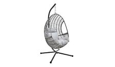 Jaye Hanging Egg Chair Grey Cozy Stylish Outdoor Seating for Relaxation