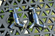 Vintage Chrome Crosshead Bib Taps Belfast Butler utility Sink