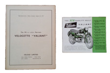 Velocette Motorcycle Brochure Valiant and Road Test Original Items 1958