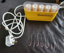 Vintage Carmen Set to Go 5x Heated Hair Rollers , Yellow,Rare, Made In Denmark 