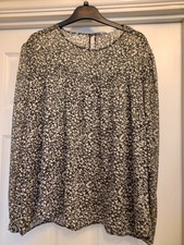 Primark Womens Black Floral Long Sleeve Blouse Size Xl (16-18)