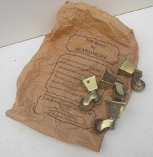 'Top Brass by Beardmore, Middlesex' 4 x Brass Furniture Table Feet Castors
